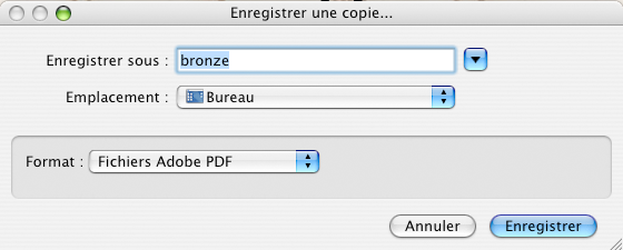 Emplacement enregistrement Mac