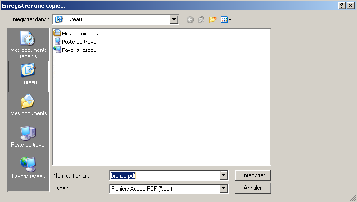 Emplacement enregistrement PC